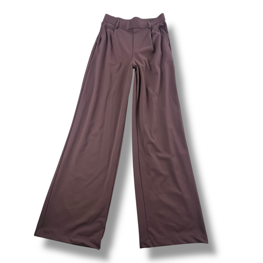 Halara Brown Wide Leg Trousers High Waisted Pleated Tall Pants Small